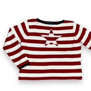 Norton Studio Petite Star and Stripes Sweater Red White Blue Women’s Size PL